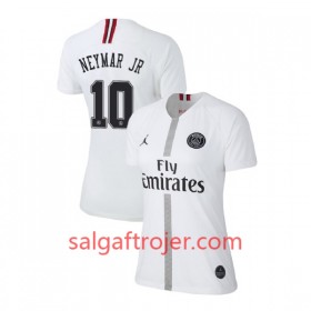 Paris Saint-Germain Fodboldtrøjer Neymar JR 10 Jodan Hvid Dame 3. sæt 2018/19 Kort ærmer